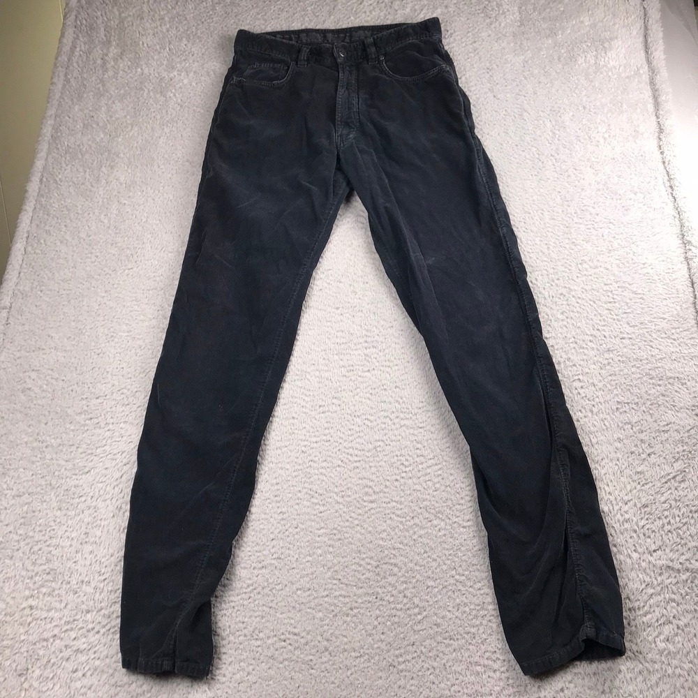 Ermenegildo Zegna Corduroy Pants Mens 34 Black Straight Leg Cotton Made in Italy